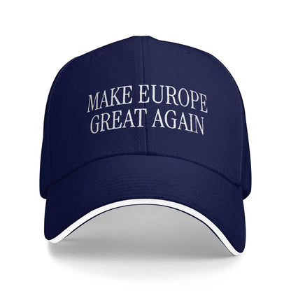 Make Europe Great Again  White Text Sun Baseball Cap Spring Unisex-Teens  Hip Hop Hats Casual Outdoor Sports Baseball Caps
