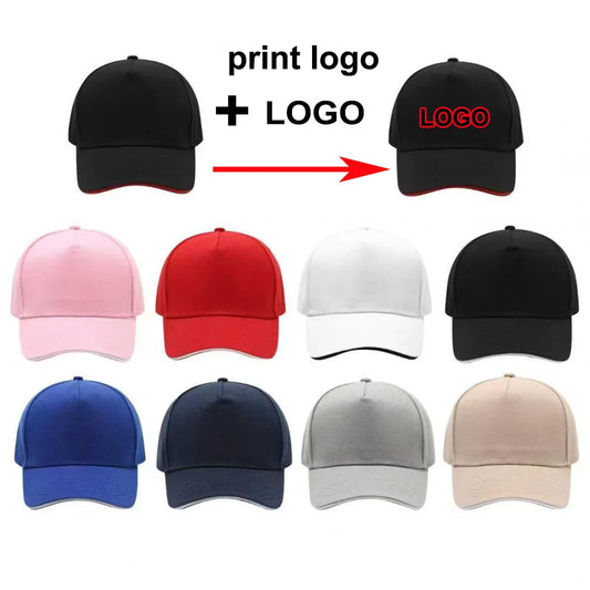 Custom Print Logo 5 Panel Baseball Cap Men Women Blank Sport Hat Unisex Adjustable  Basic Gorras Casquette For Outdoor Holiday