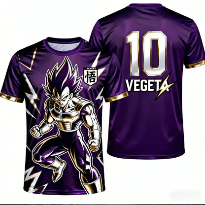 Sommer-Dragon Ball-T-shirt til mænd – åndbar, 3D-trykt, afslappet, familievenlig, unisex, børn, sport, fodboldtræningstrøje