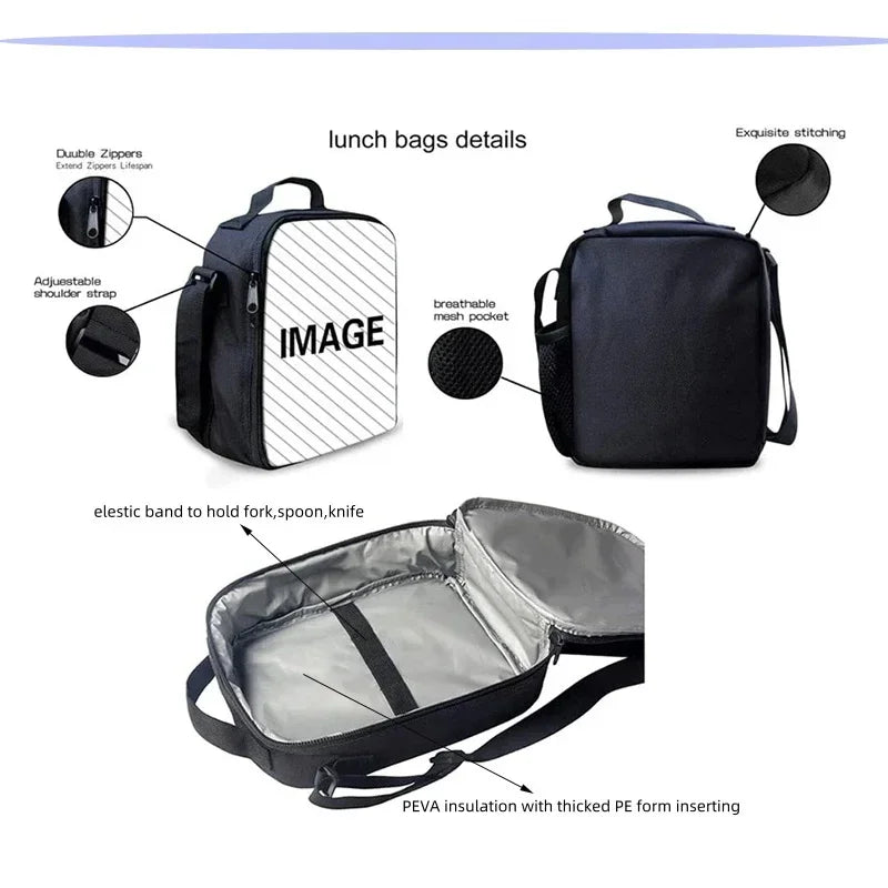Beliebte Fortnite-Kinder-Isoliertasche mit großem Fassungsvermögen für Jungen und Mädchen, wiederverwendbare Thermo-Kühltasche für Schüler und Outdoor-Lunchbox