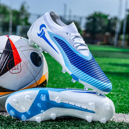 Nouvelles chaussures de football pour hommes, crampons longs antidérapants et respirants pour le sport en extérieur, idéales pour l'entraînement et les matchs, confortables pour adultes