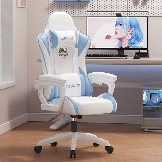 Chaise de jeu ergonomique, chaise de bureau inclinable, chaise de bureau pour ordinateur à domicile, siège de jeu pivotant et rembourré pour bars et e-sport, chaise d'étude