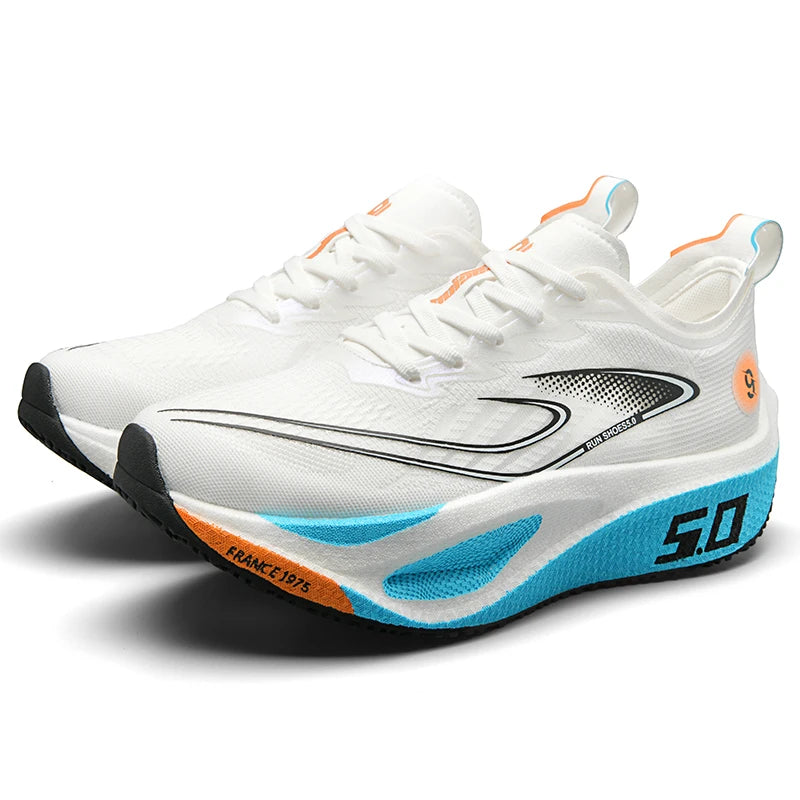 Baskets de sport pour homme FourSeasons, chaussures de course CarbonPlate, chaussures de marathon respirantes et confortables, chaussures d'entraînement d'athlétisme, marche