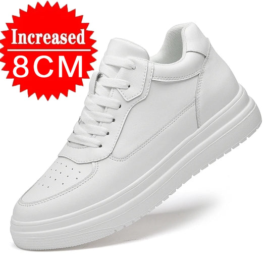 Heren sneakers, schoenen met verhoogde zool voor heren, modieuze casual schoenen, comfortabele leren sportschoenen, lengteverhoging 6/8/10 cm