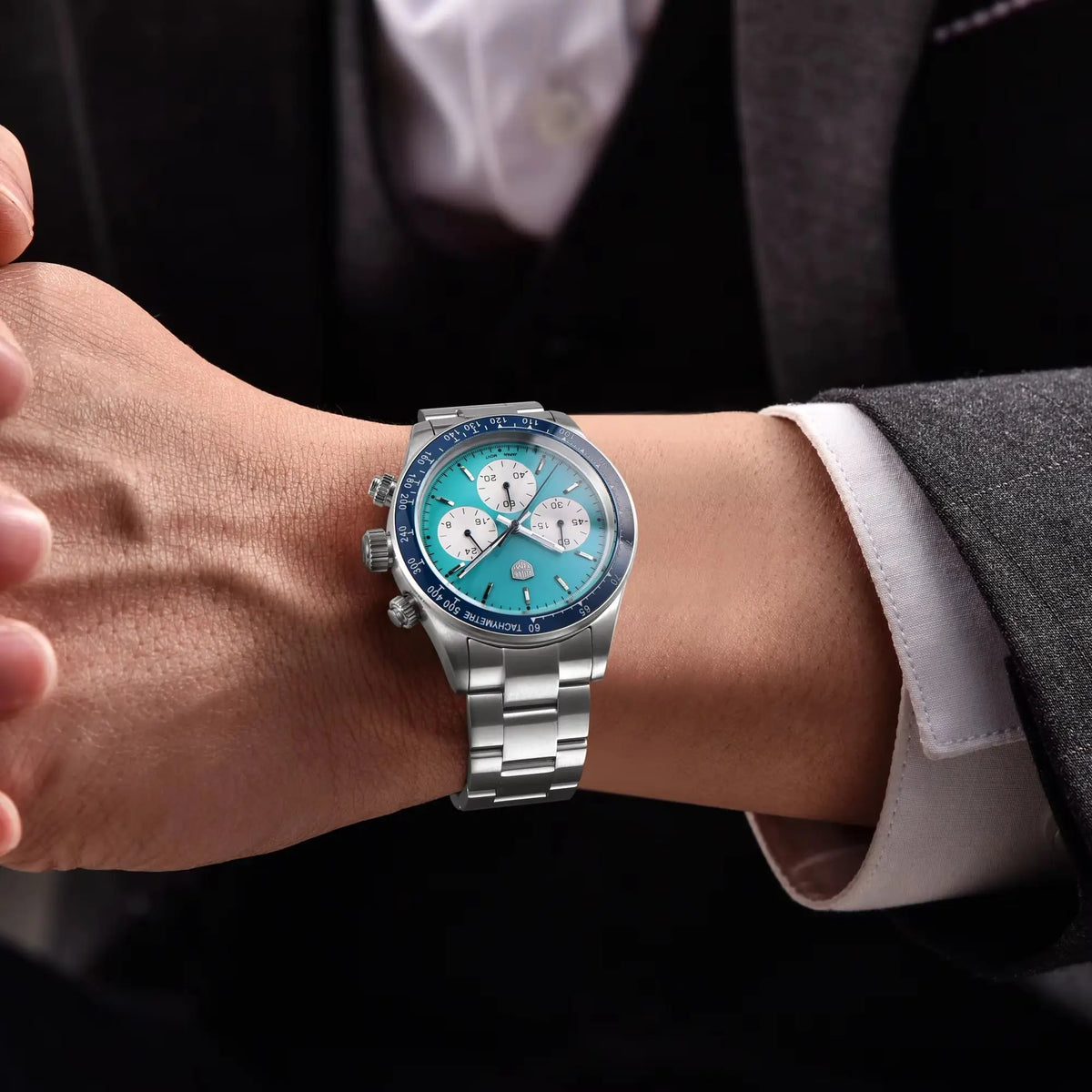 Rossitimi Casual Elegance herenhorloge met kwarts, lichte luxe, premium roestvrij staal, saffierglas, klein, drie-pins, lichtgevend duikhorloge