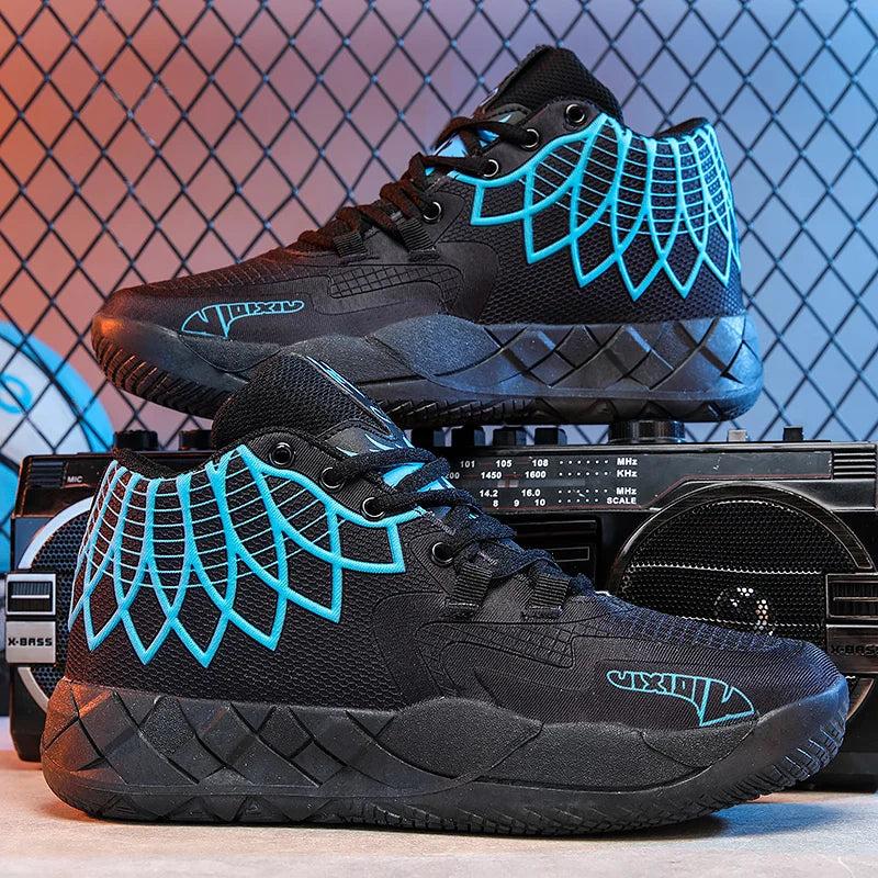The youth actual combat basketball shoe movement outdoor comfortable cushioning wear-resisting fashion breathable high quality