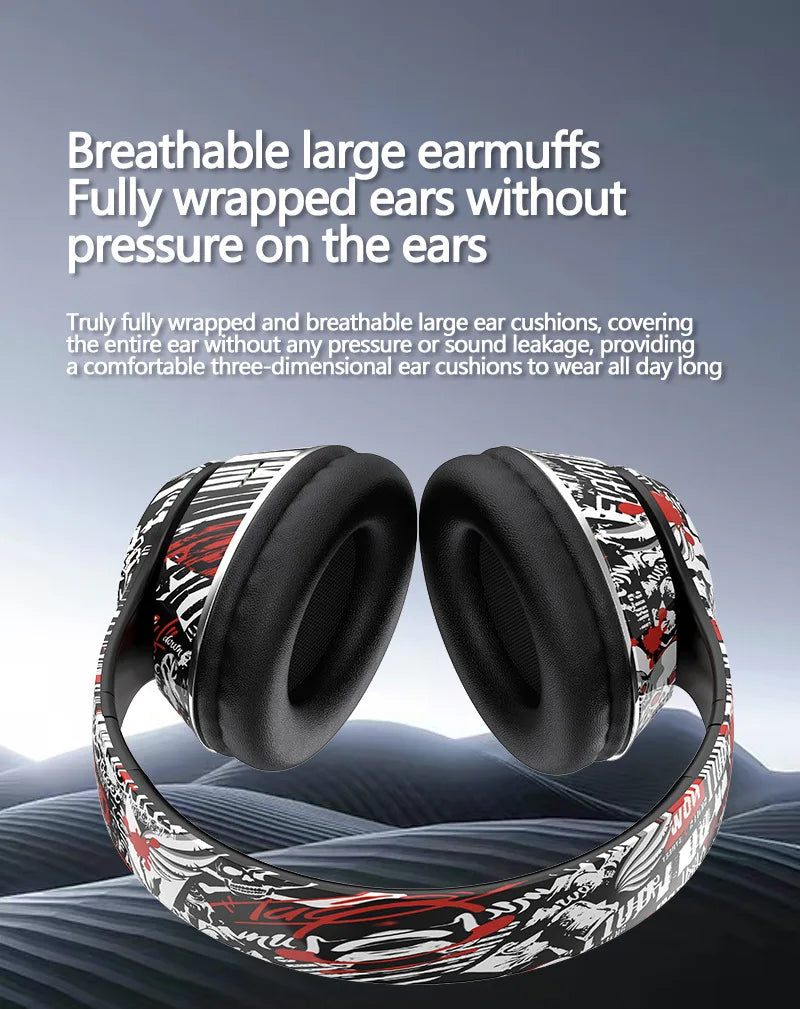 P85 Bluetooth 5.3 Wireless Headphones Over Ear Gaming Headset with Microphone, LED Light Foldable Bluetooth 5.3 Headphones, FM Radio & Noise Cancellation