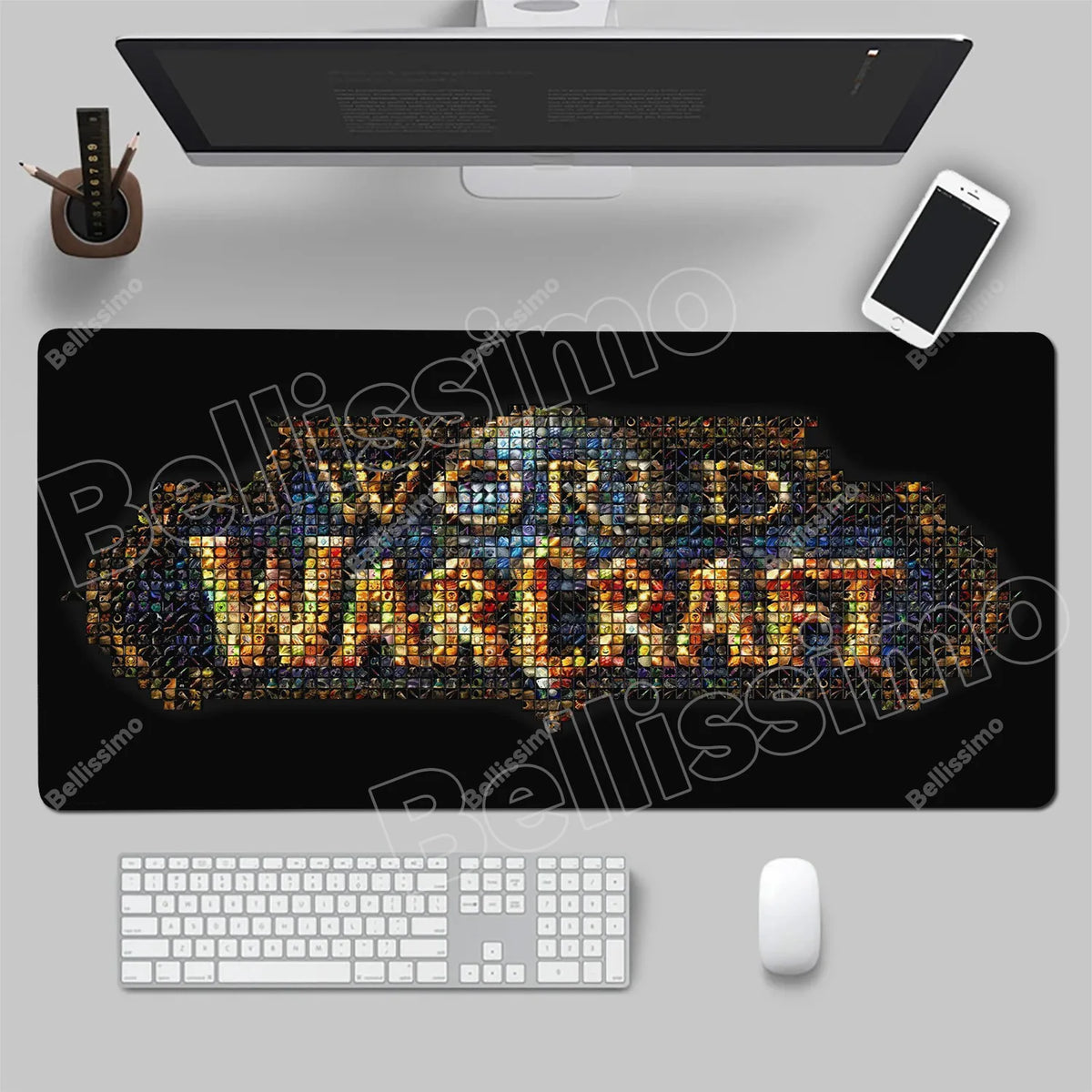World Of Warcraft 90x40 stor spelmusmatta för spelbord, spelunderlägg för CS:GO, naturgummimatta, Grande Gamer XXL, datormusmatta