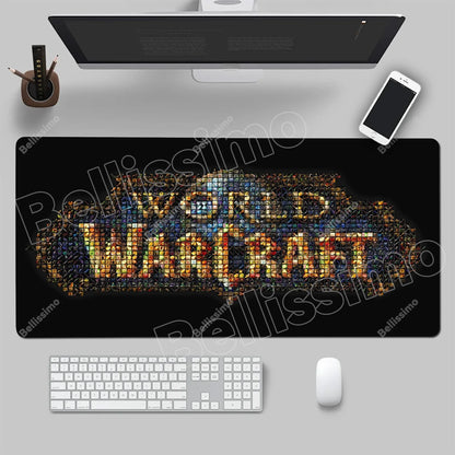 World Of Warcraft 90x40 stor spelmusmatta för spelbord, spelunderlägg för CS:GO, naturgummimatta, Grande Gamer XXL, datormusmatta