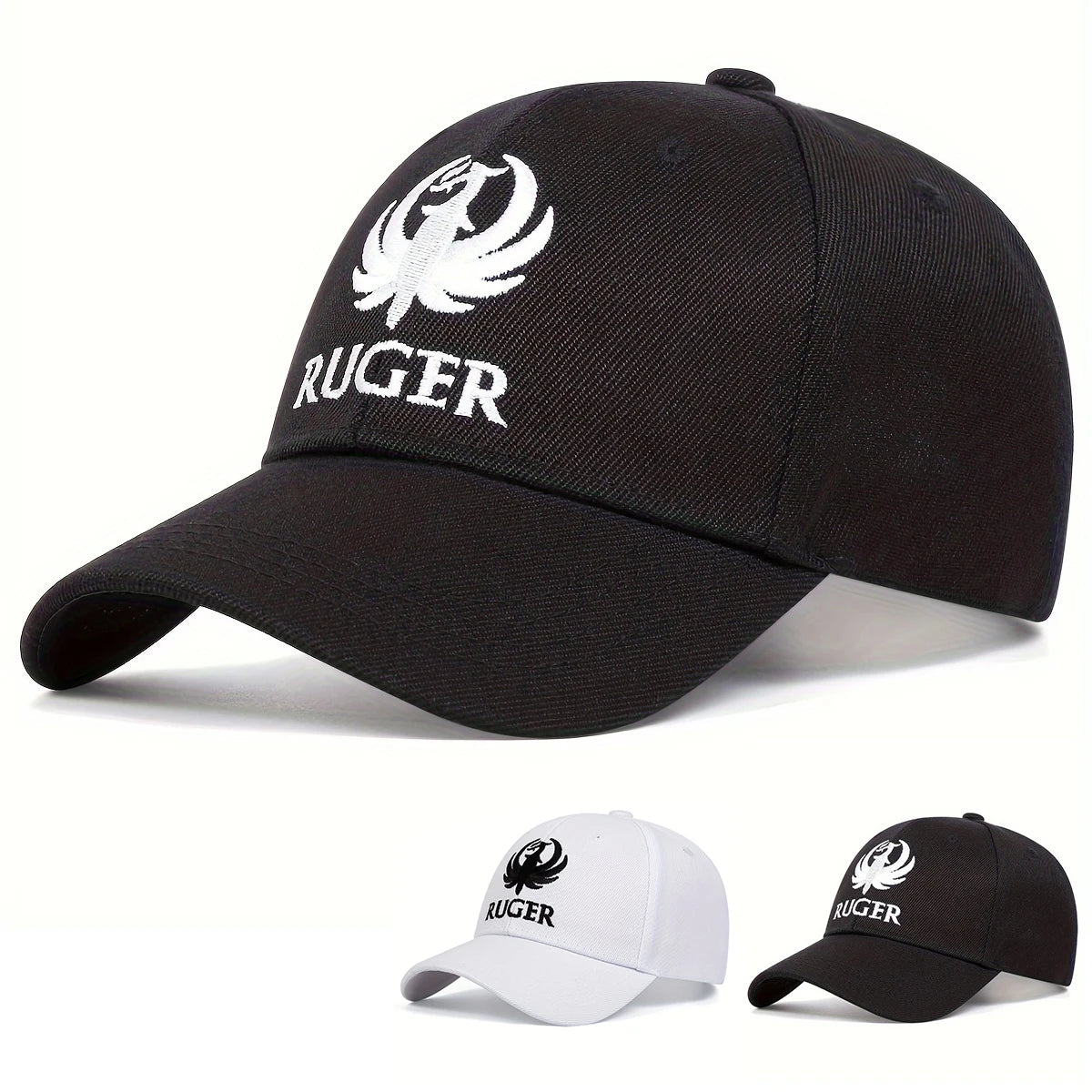 Unisex RUGER Letter Embroidery Baseball Caps Spring and Autumn Outdoor Adjustable Casual Hats Sunscreen Hat Sports Cap