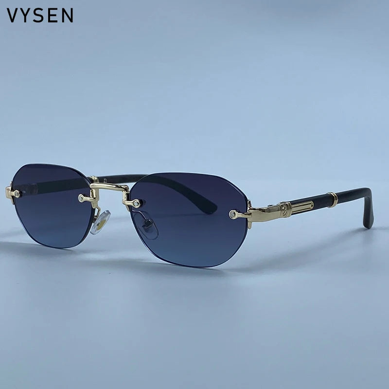 Square Rimless Punk Sunglasses Men 2026 Luxury Designer Vintage Small Frameless Sun Glasses Male Eyewear Hip Hop Outdoor Shades