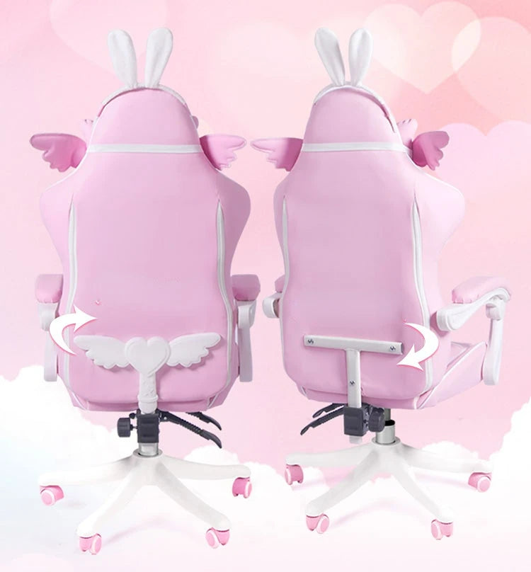 Pink Gaming Chair High-Quality Girls Cartoon Home Live Gamer Chair Comfortable Swivel Chair Adjustable Office Computer Chair