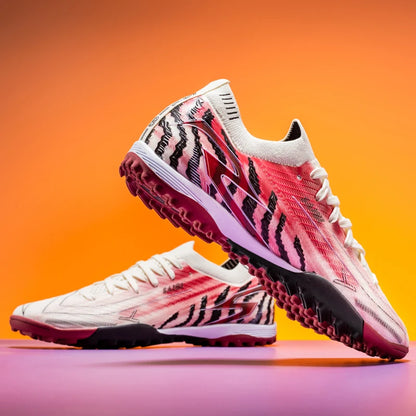 Chaussures de football TF pour hommes, tige en PU flexible, semelle en caoutchouc résistante à l'usure, crampons de football unisexes pour jouer sur terrain synthétique en extérieur