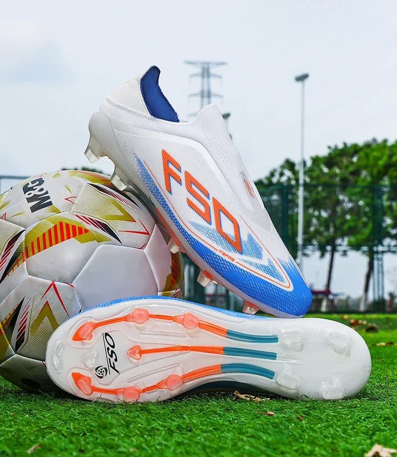 Nouvelles Chaussures de Football pour Hommes et Garçons, Antidérapantes, à Crampons pour Gazon, Haute Qualité, pour Matchs en Extérieur, Montantes et Légères, Très Vendues