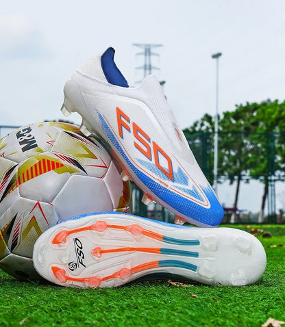 Nouvelles Chaussures de Football pour Hommes et Garçons, Antidérapantes, à Crampons pour Gazon, Haute Qualité, pour Matchs en Extérieur, Montantes et Légères, Très Vendues