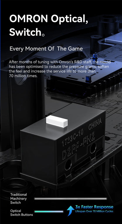 Attack Shark R2 bežični gaming miš PAW3950 8K od magnezijeve legure, lagani gaming miš s Bluetooth tri-mode povezivanjem za gaming/ured