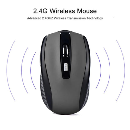 2.4G Wireless Mouse, 7500 DPI, 6 Buttons, 4-Ways Scroll Optical Gaming Mouse, Ergonomic Design For Desktop & Macbook PC Laptop