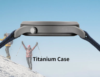 BERNY Titanium herenhorloge met kwartsmechanisme, AR-coating, saffierglas, modieus polshorloge, lichtgevend, VH31, ultradun polshorloge, waterdicht tot 5 ATM