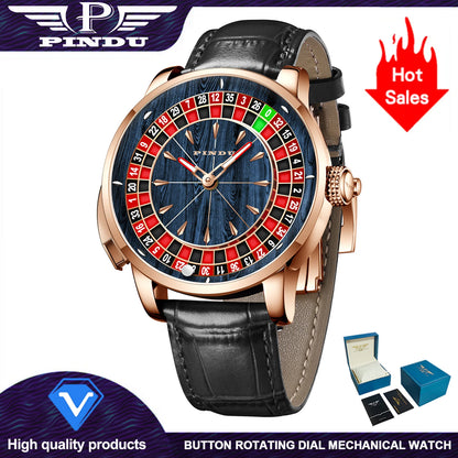 2025 NEW PINDU design Rotating dial Mechanical Watch Men Japan NH35 Movement Sapphire Waterproof TOP-luxurious Automatic watch