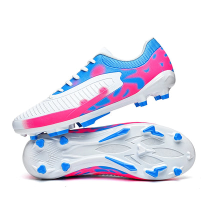 Chaussures de football AG FG pour hommes, tige en PU souple, structure de crampons renforcée, pour adultes, pour les matchs et entraînements de football en plein air sur pelouse.