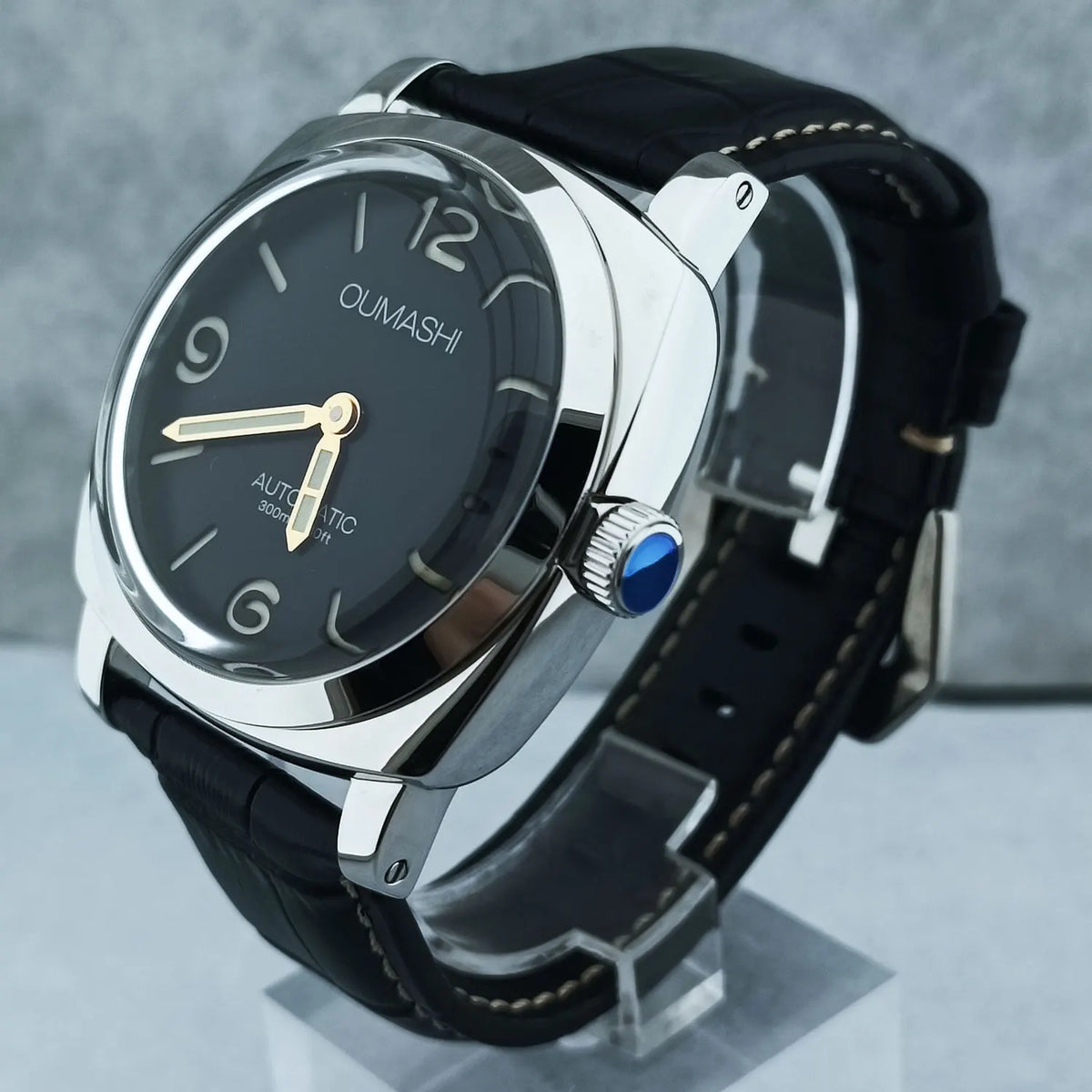 Zegarek męski 46 mm z ręcznym naciągiem, mechanizm Seagull ST3600, szkło szafirowe, wodoodporny, stal nierdzewna 316L, zegarek na zamówienie