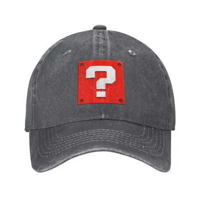 Custom Fashion Cartoom Game Question Block Baseball Cap Women Men Adjustable Unisex Cotton Dad Hat Performance Snapback Caps
