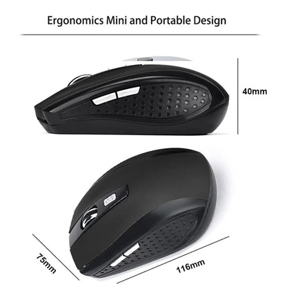 2.4G Wireless Mouse, 7500 DPI, 6 Buttons, 4-Ways Scroll Optical Gaming Mouse, Ergonomic Design For Desktop & Macbook PC Laptop