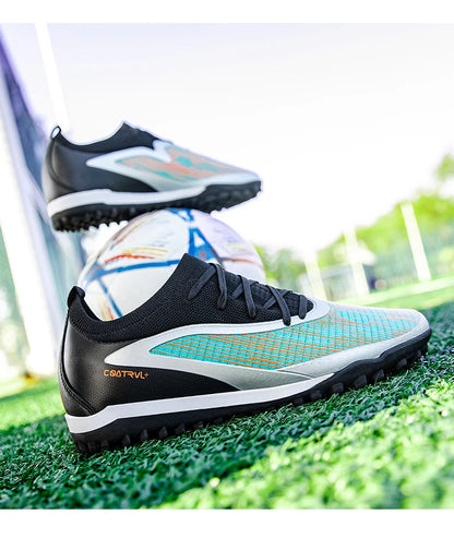 Neue Herren-Fußballschuhe für draußen, atmungsaktive Fußballschuhe für Erwachsene mit rutschfester Sohle, lange Stollen, Sportschuhe für Training, Jungen und Spiel, komfortabel