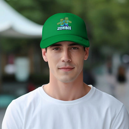 Adult Creepers Zombie Hostile Mob Character Trucker Cap Mesh Baseball Caps Polyester Hat Sun Caps Adjustable Golf Hats Summer