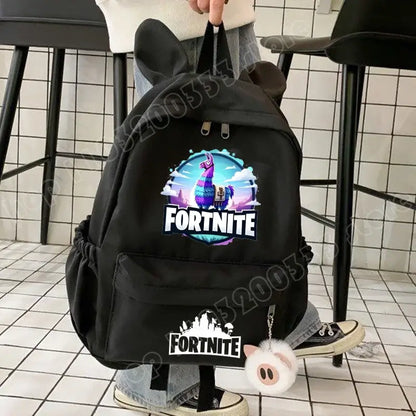 Nauja „Fortnite“ animacinio stiliaus kuprinė berniukams ir mergaitėms, kasdienė mokyklinė kuprinė, didelės talpos mokinio krepšys su triušio ausimis, kelioninė kuprinė, kanceliarinių prekių dovana