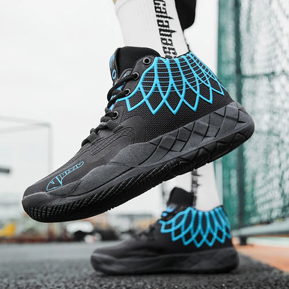 The youth actual combat basketball shoe movement outdoor comfortable cushioning wear-resisting fashion breathable high quality