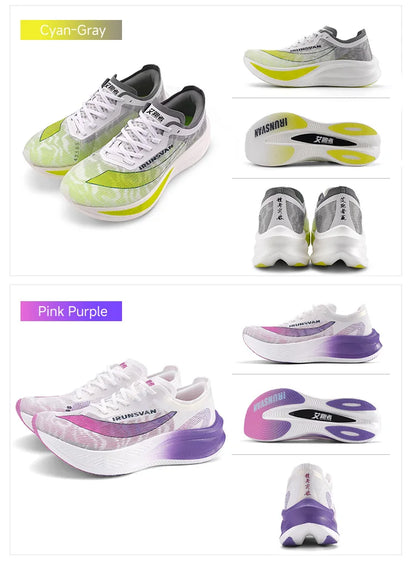 IRUNSVAN Nylon Carbon Plate Professional Marathon Running Shoes for Man Lightweight Cushioning Training Outdoor Sneakers Women