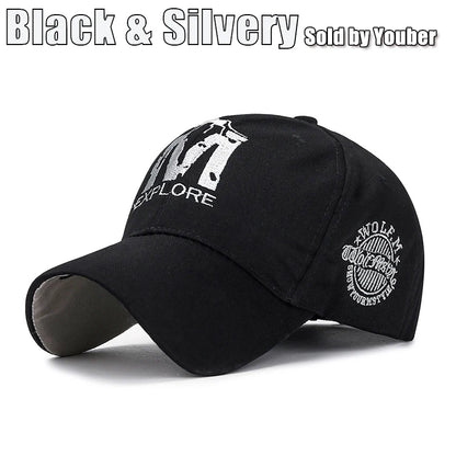 M letter Wolf Totem Embroidery Cotton Adjustable Baseball Cap Sun Hat Trucker Caps Dad Hats