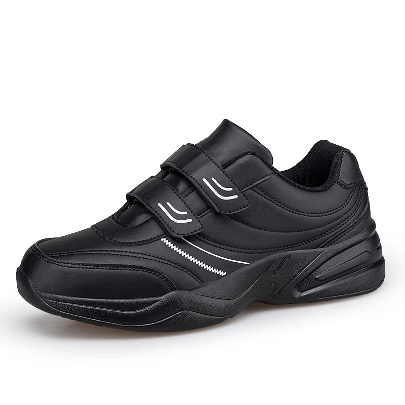 Baskets en cuir à crochet et boucle réglables pour hommes chaussures de sport décontractées baskets blanches Masculino Zapatillas Deportivas Tenis
