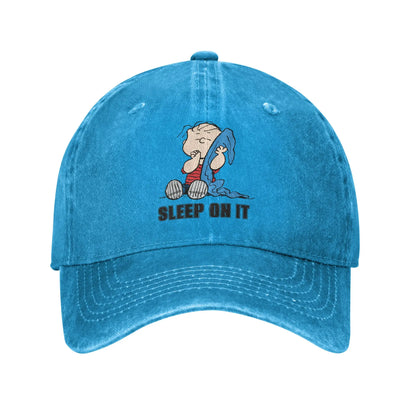 Sleeping Snoopy-baseballkepsar, avslappnad stil, tvättad look, snapback-keps, unisex, utomhus, sommar, justerbar keps