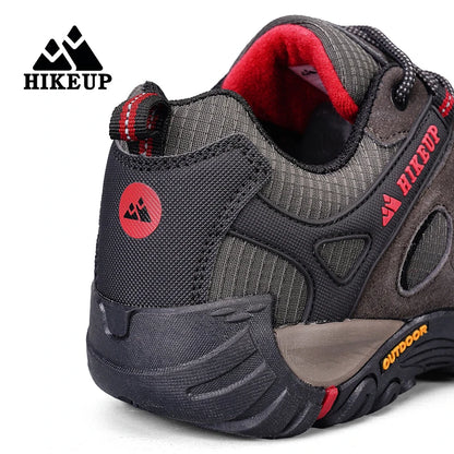 HIKEUP Hiking Shoes Men's Winter Climbing Trekking Sneakers for Men Leather Breathable Outdoor Anti-Skid Sports Work Shoes