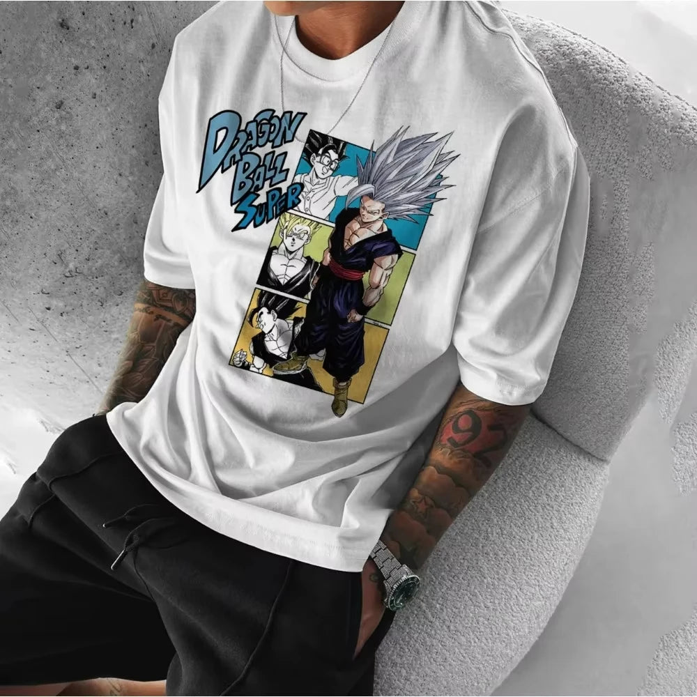 Dragon Ball Ny sommer-retro T-shirt i høj kvalitet af bomuld med Beast Gohan-tegneserieprint, oversized, unisex, børn
