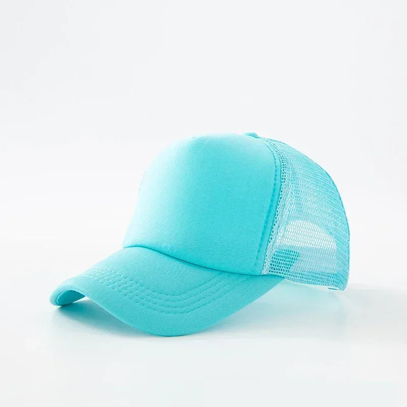 Custom Hat with Logo Printing Polyester Mesh Trucker Hat Adjustable Dad DIY Logo Baseball Cap for Men Women