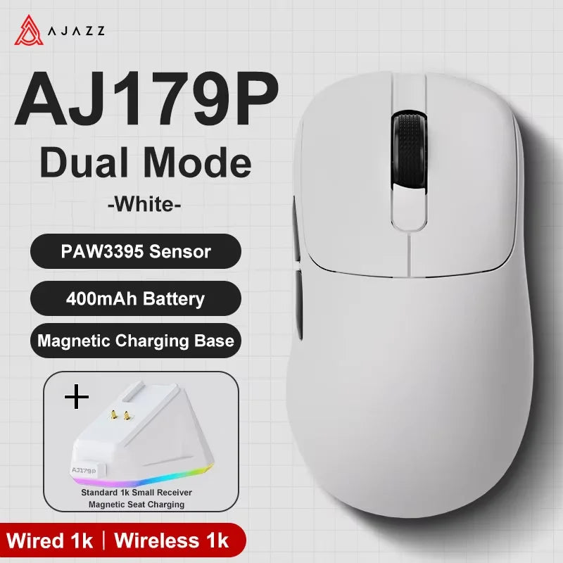 AJAZZ AJ179 V2 MAX Tri-mode Right-handed Mouse 56g Lightweight PAW3311 Sensor Huanuo Micro Switch Telink Microchip