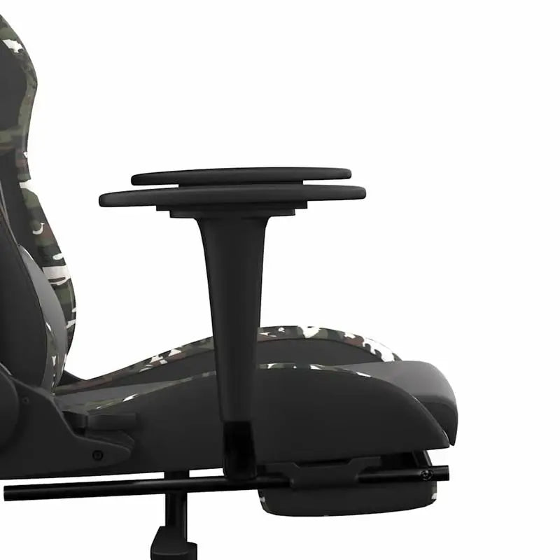Gaming Chair Massage Footrest Black & Camouflage 67X64X116-127 cm in Imitation Leather, 360° Adjustable Reclining Seat Load Capacity 110 kg