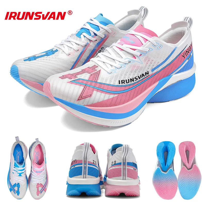 IRUNSVAN Men's Full-Palm Carbon Plate Marathon Road Running Shoes With Quick Rebound And Full Of Power Zapatillsa de deporte