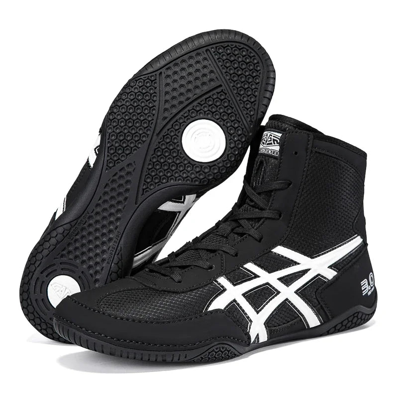 Leichte Ringerschuhe für Herren – Professionelle Box-Trainingsschuhe – Große Größen – Schwarz-Weiß – Fitnessstudio – Outdoor-Sport