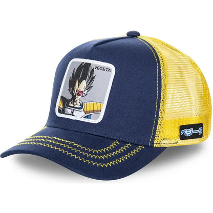 New Dragon Ball Son Goku Cap Summer Travel Peaked Cap Men's Embroidery Hip-Hop Cap Style Sun Visor Adjustable Trucker Mesh Cap