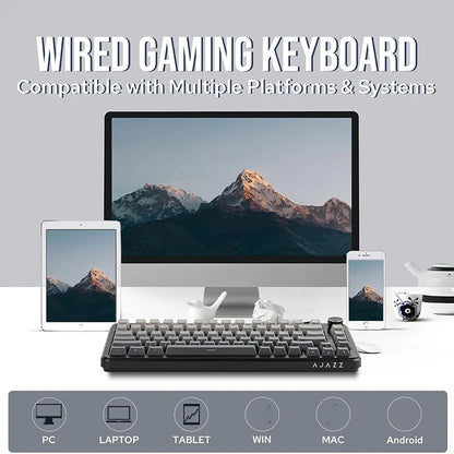 AJAZZ AK820 MAX Magnetic Switch Mechanical Gaming Keyboard, Wired 75% RGB Gasket Mechanical Keyboard with Type-C, Hot-Swappable PBT Keycaps, 8000Hz Polling Rate