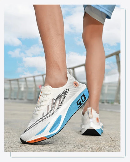Baskets de sport pour homme FourSeasons, chaussures de course CarbonPlate, chaussures de marathon respirantes et confortables, chaussures d'entraînement d'athlétisme, marche