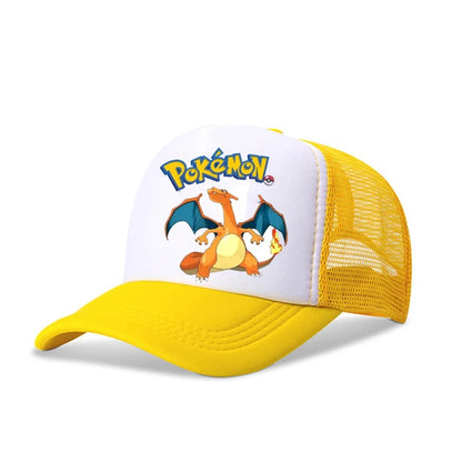 New Anime Pokemon Pikachu Baseball Caps Kid's Summer Mesh Hats Charmander Venusaur Mewtwo Hip Hop Hat Sports Snapback Cap Toys