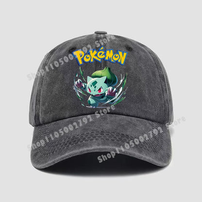 Pokemons Baseball Caps Pikachu Kawaii Anime Figures Sunshade Hats Summer Outdoor Parent Child Sunhat Trendy Duck Tongue Cap Gift