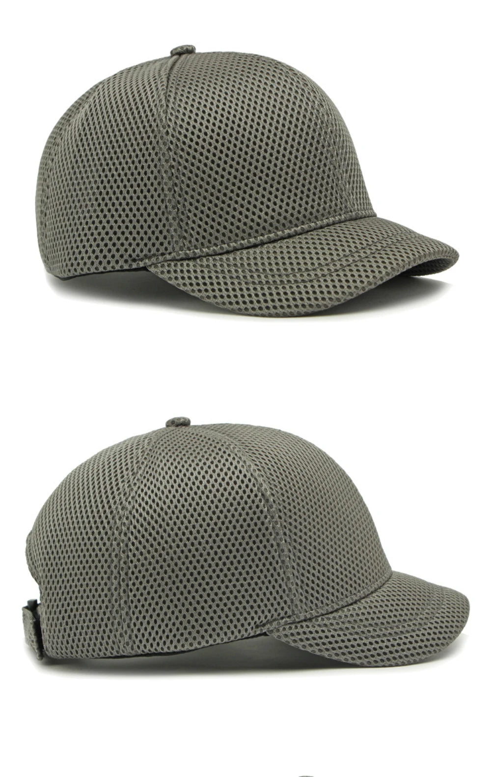 HT4828 5CM Short Brim Baseball Cap Male 6 Panels Baseball Hat Breathable Mesh Trucker Cap Men Women Solid Plain Snapback Cap