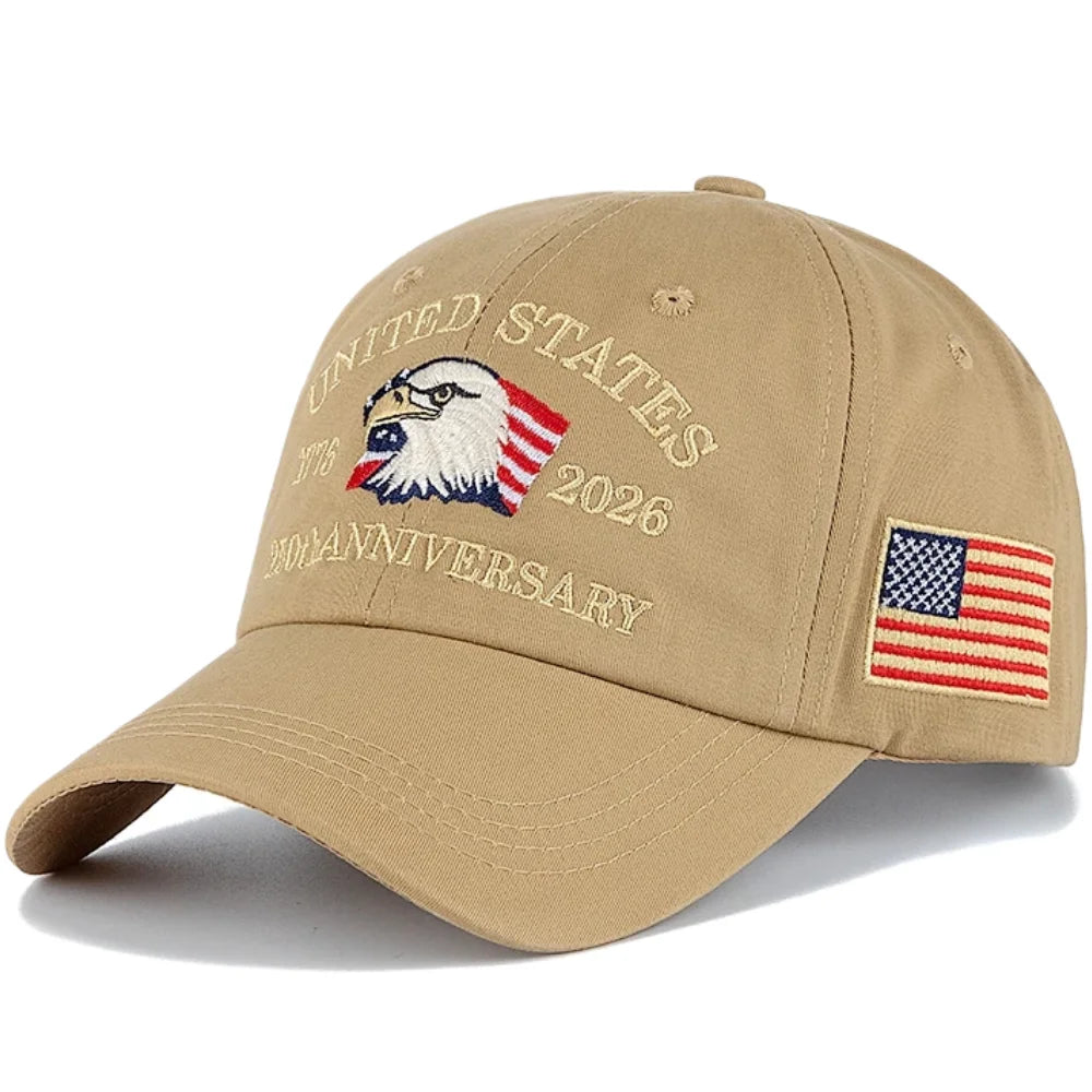 Hot Sale Unisex Baseball Cap American 250th Anniversary 1776-2026 Embroidered Hat Cap Eagle Pattern Outdoor Casual Dad Hat
