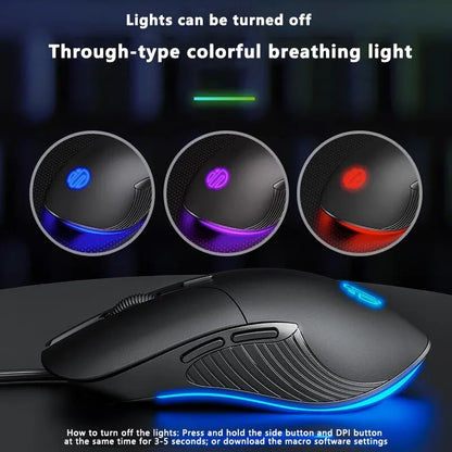 INPHIC B2 USB Wired Mouse, Silent Office Gaming Mouse for PC and Laptops
